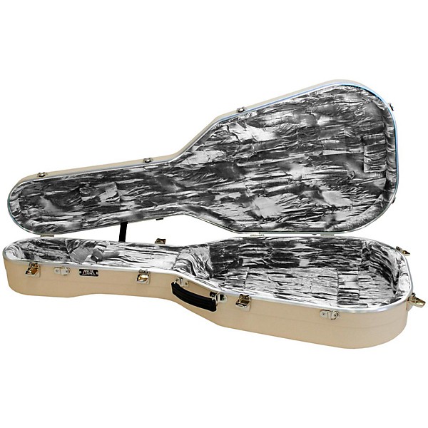 Open Box Hiscox Cases Lifeflite Artist Acoustic Guitar Case - Ivory Shell/Silver Interior Level 1