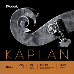 D'Addario Kaplan Series Double Bass D String 3/4 Size Heavy
