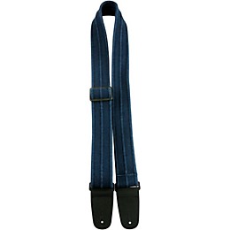 Perri's 2" Premium Ribbed Cotton Guitar Strap with Nylon Ends Navy Blue