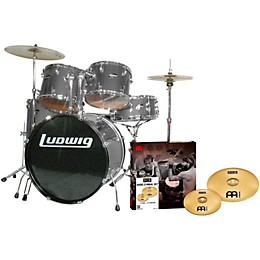 Ludwig Accent Combo 5-piece Drum Set with Meinl Cymbals Silver