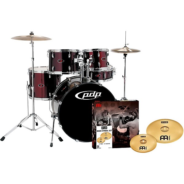 PDP by DW Z5 5-Piece Drumset with Meinl Cymbals Black Cherry