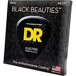 DR Strings BLACK BEAUTIES  Black Coated 5-String Bass Strings Medium (45-130)