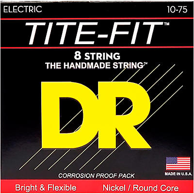 Dr Strings Tite-Fit Nickel Plated Medium 8-String Electric Guitar Strings (10-75) Medium for sale