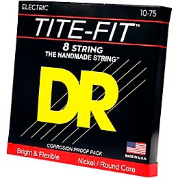 DR Strings Tite-Fit Nickel Plated Medium 8-String Electric Guitar Strings (10-75) Medium