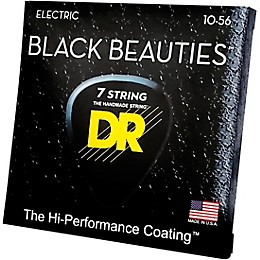 DR Strings BLACK BEAUTIES Black Coated Medium 7-String Electric Guitar Strings (10-56)