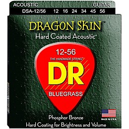 DR Strings Dragon Skin Clear Coated Acoustic Bluegrass Guitar Strings (12-56)