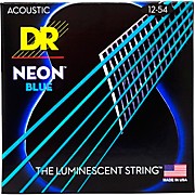 Dr Strings Hi-Def Neon Blue Coated Medium Acoustic Guitar Strings (12-54) for sale