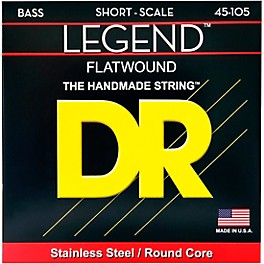 DR Strings LEGEND Flatwound Stainless Steel Bass Strings Short Scale (45-105)