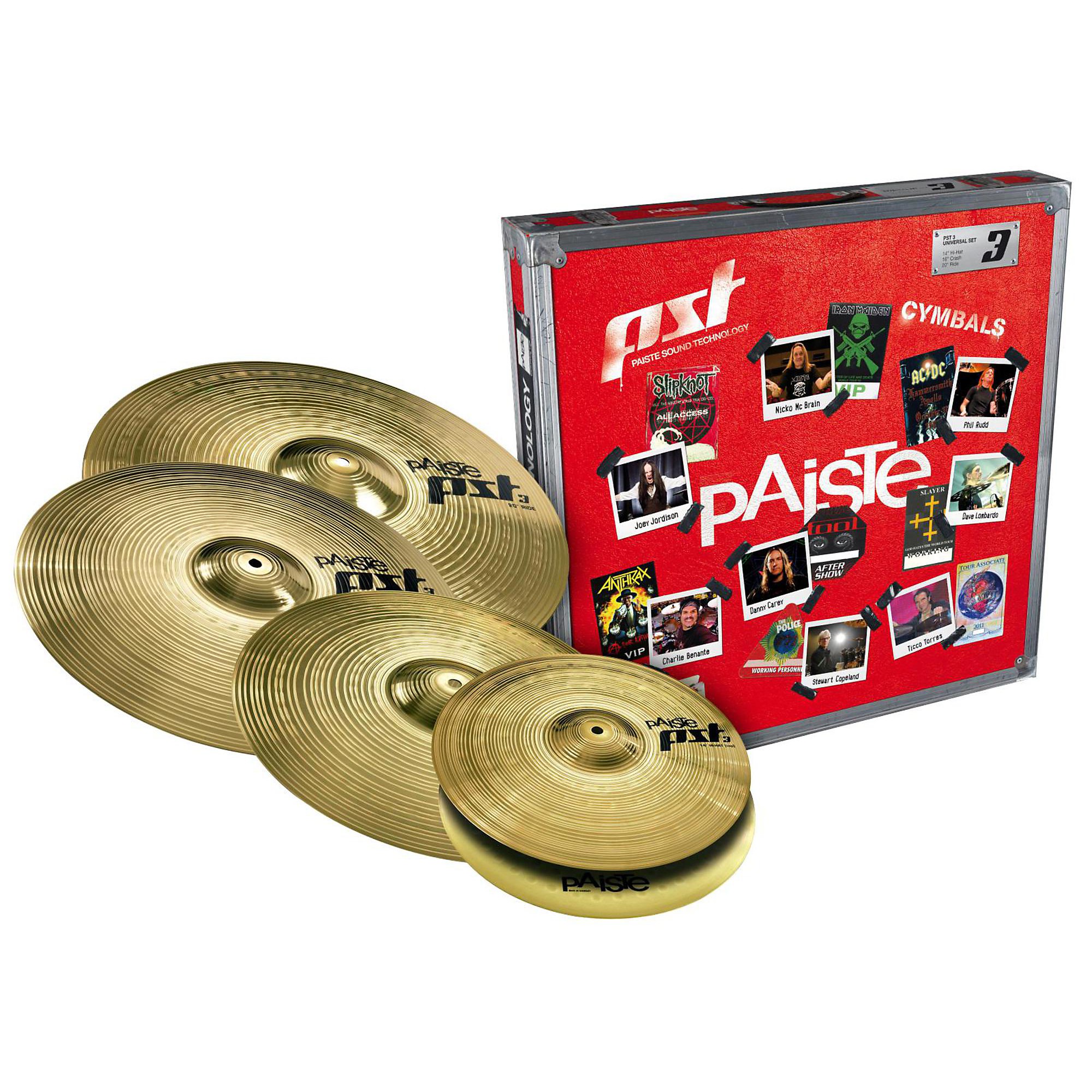 Teoría establecida Competencia Condimento Paiste PST 3 Limited-Edition Universal Cymbal Set With Free 18" Crash 14,  16, 18 and 20 in. | Guitar Center