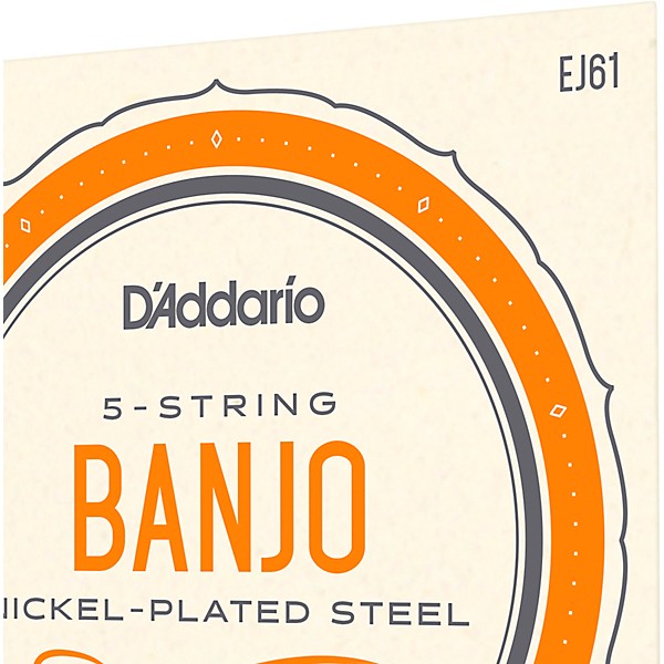 D'Addario EJ61 Nickel 5-String Medium Banjo Strings (10-23)