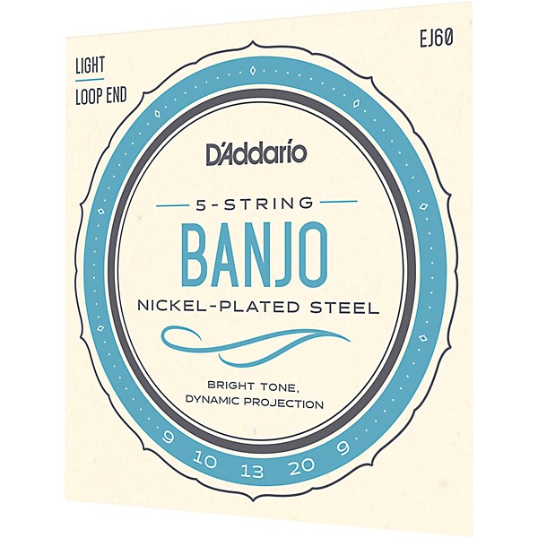 D'Addario EJ60 Nickel 5-String Light Banjo Strings (9-20)