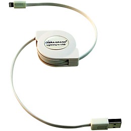 Tera Grand Apple Certified Retractable Lightning Cable White 4 ft.