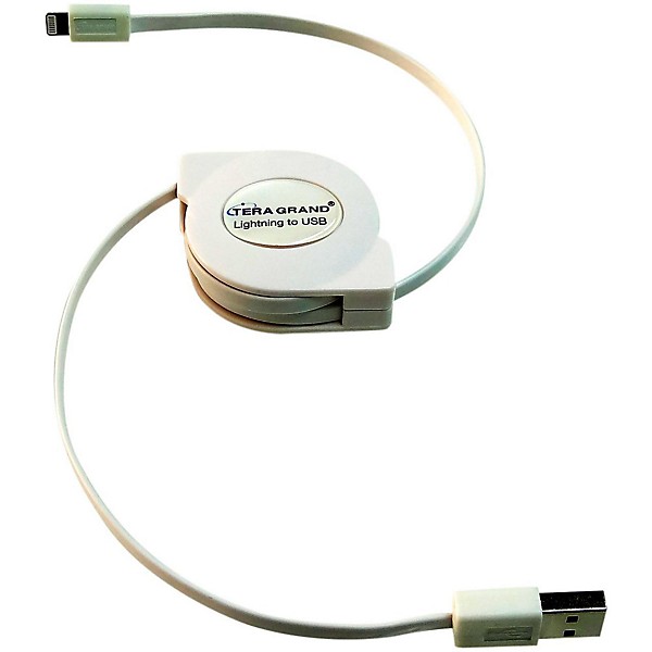Tera Grand Apple Certified Retractable Lightning Cable White 4 ft.