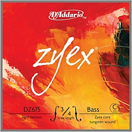 D'Addario Zyex Series Double Bass Low C (Extended E) String 3/4 Size Light