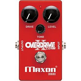 Open Box Maxon Overdrive Extreme Guitar Effects Pedal Level 1 Red