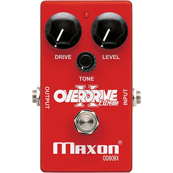 Open Box Maxon Overdrive Extreme Guitar Effects Pedal Level 1 Red