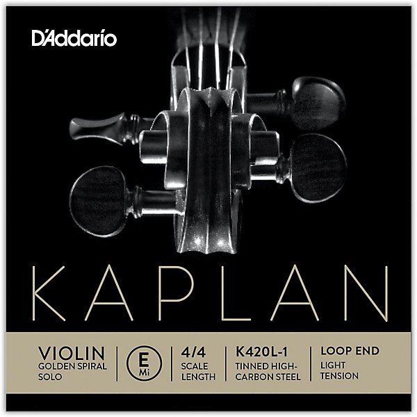 D'Addario Kaplan Golden Spiral Solo Series Violin E String 4/4 Size Solid Steel Light Loop End