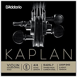 D'Addario Kaplan Gold... D'Addario Kaplan Golden Spiral Solo Series Violin E String 4/4 Size Solid Steel Extra Heavy Loop End