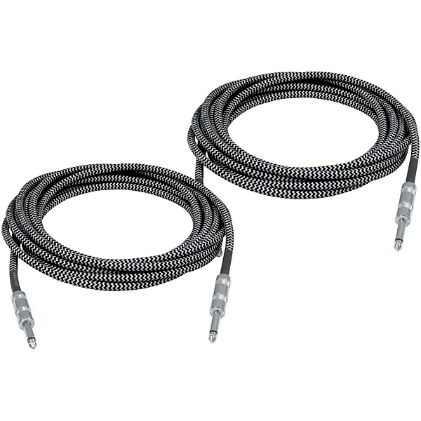 Musician's Gear Instrument Cable (2-Pack) Black and Silver 18.5 ft.