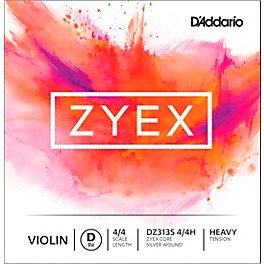 D'Addario Zyex Series Violin D String 1/16 Size D'Addario Zyex Series Violin D String 4/4 Size Heavy Silver