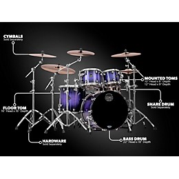 Mapex Saturn V 4-Piece Rock Shell Pack Red and Blue Hybrid Sparkle