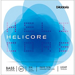 D'Addario Helicore Orchestral Series Double Bass String Set 3/4 Size Light