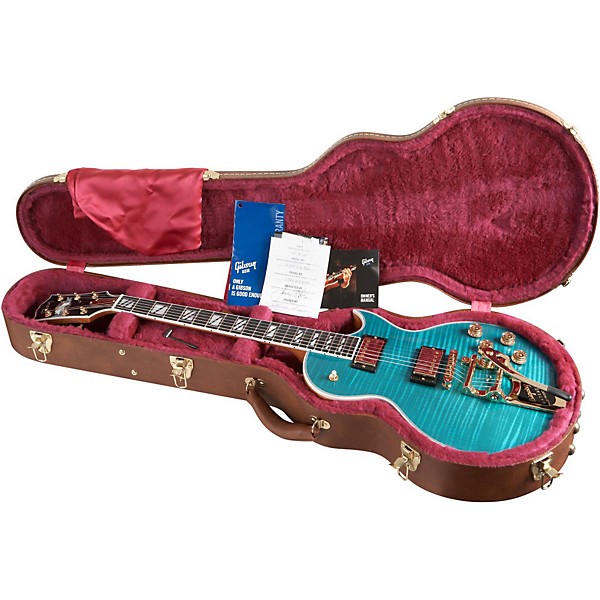 Gibson Les Paul Supreme Florentine With Bigsby Tremolo Electric Guitar Caribbean Blue