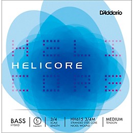 D'Addario Helicore Hybrid Series Double Bass C (Extended E) String 3/4 Size Medium