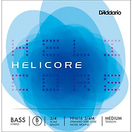 D'Addario Helicore Hybrid Series Double Bass Low B String 3/4 Size Medium