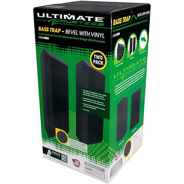 Ultimate Acoustics Acoustic Bass Trap with Vinyl Coating - Bevel (UA-BTBV) 2-Pack