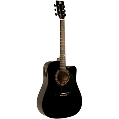 Rogue Ra-090 Dreadnought Cutaway Acoustic-Electric Guitar Black for sale
