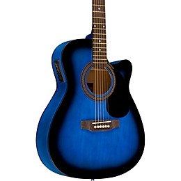 Open Box Rogue RA-090 Concert Cutaway Acoustic-Electric Guitar Level 2 Blue Burst 190839589637