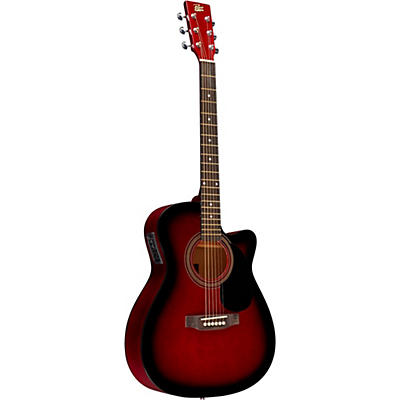 Rogue Ra-090 Concert Cutaway Acoustic-Electric Guitar Red for sale