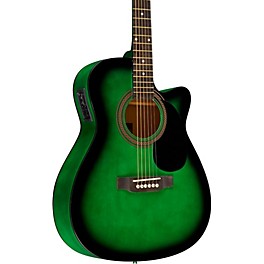 Rogue RA-090 Concert Cutaway Acoustic-Electric Guit... Rogue RA-090 Concert Cutaway Acoustic-Electric Guitar Green Blue Burst