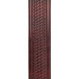 D'Addario Planet Waves 2.5"  Leather Guitar Strap, Embossed Weave, by D'Addario Brown