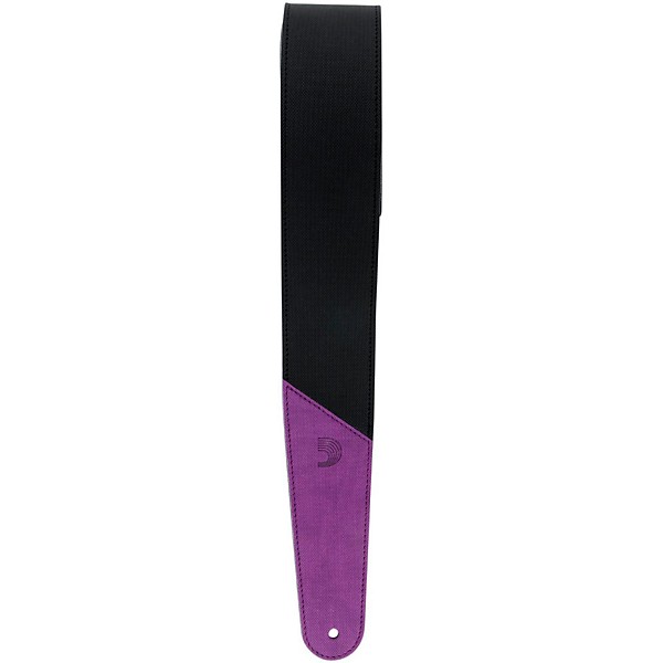 D'Addario Planet Waves 2.5" Leather Guitar Strap, Colored Ends, by D'Addario Purple