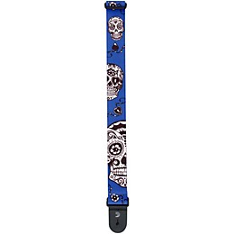 D'Addario Planet Waves 2" Polyester Guitar Strap, Sugar Skulls, by D'Addario Blue