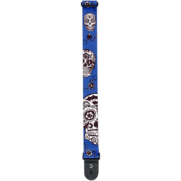 D'Addario Planet Waves 2" Polyester Guitar Strap, Sugar Skulls, by D'Addario Blue