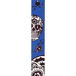 D'Addario Planet Waves 2" Polyester Guitar Strap, Sugar Skulls, by D'Addario Blue