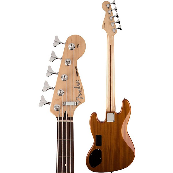 Open Box Fender Deluxe Active Jazz Bass V Okume Rosewood Fingerboard Electric Bass Guitar Level 2 Natural 190839071231