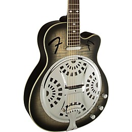 Open Box Fender Roosevelt CE Cutaway Resonator Acoustic-Electric Guitar Level 2 Moonlight Black Burst 888365522876