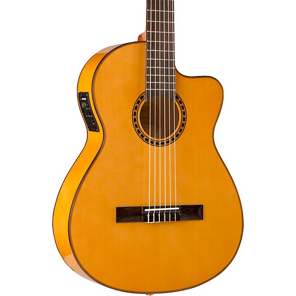 Open Box Lucero LFB250Sce Spruce/Cypress Thinline Acoustic-Electric Classical Guitar Level 2 Natural 197881060459