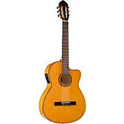 Lucero Lfb250sce Spruce/Cypress Thinline Acoustic-Electric Classical Guitar Natural for sale