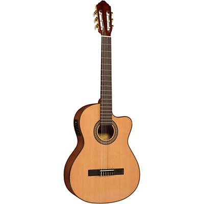 Lucero Lc150sce Spruce/Sapele Cutaway Acoustic-Electric Classical Guitar Natural for sale