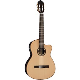 Lucero LFN200SCE Spruce/Rosewood Thinline Acoustic-Electric Classical Guitar Natural