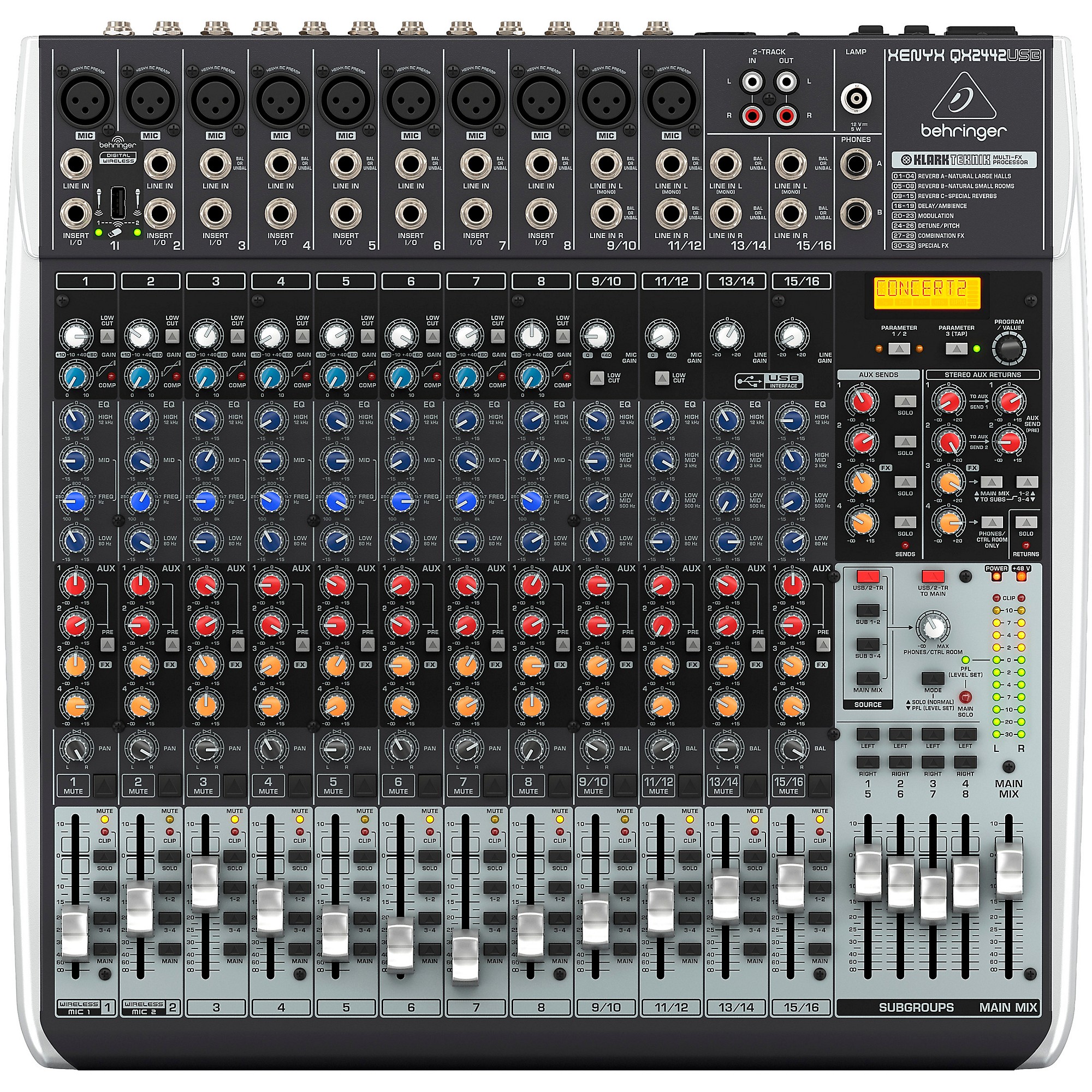 ★★★BEHRINGER XENYX QX2442USB アナログミキサー Behringer XENYX QX2442USB USB Mixer With Effects | Guitar Center