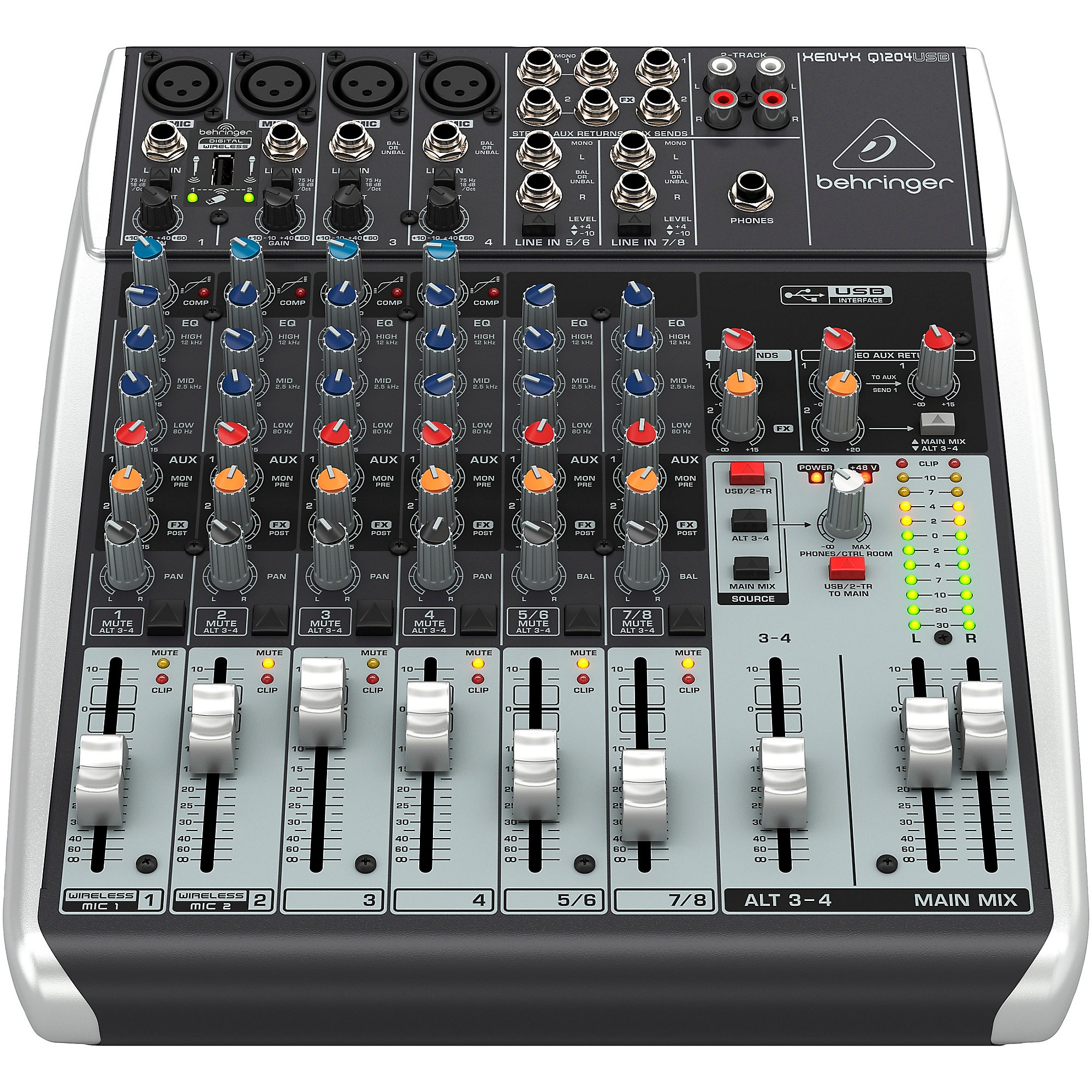 Behringer X1204USB DJミキサー 8入力 USB接続 Behringer XENYX Q1204USB USB Mixer | Guitar Center