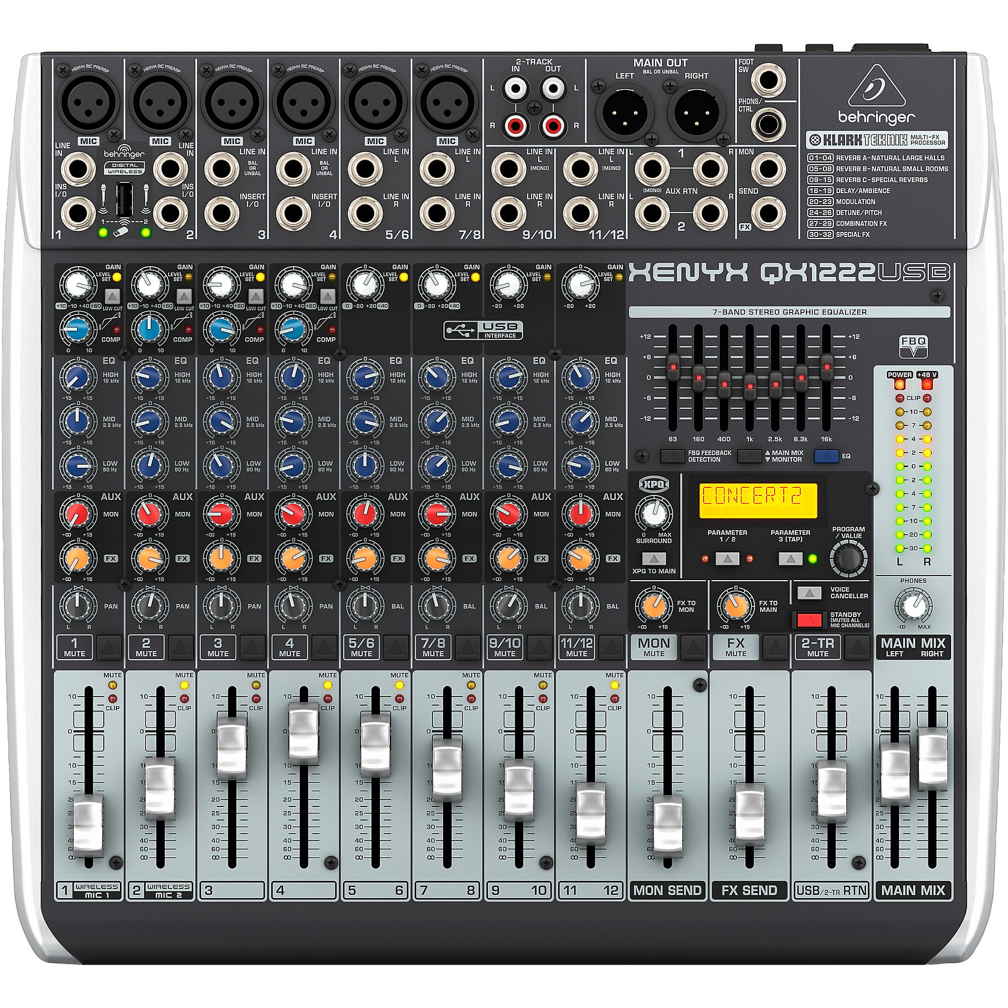 Behringer XENYX QX1222USB USB Mixer With Effects | Guitar Center