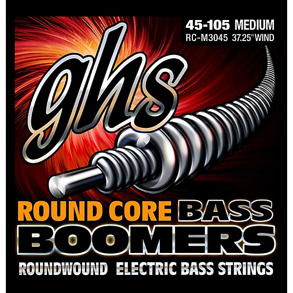 GHS RC-M3045 Round Core Boomers Medium Electric Bass Strings (45-105)