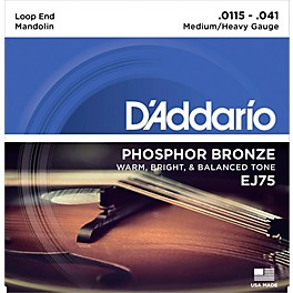 D'Addario EJ75 Phosphor Bronze Medium/Heavy Mandolin Strings (11.5-41)